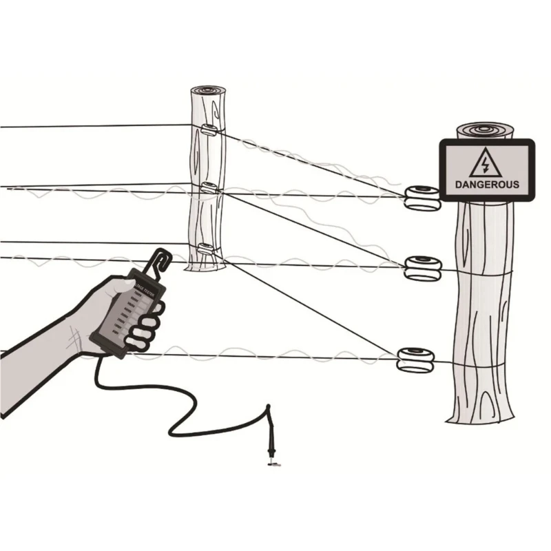جهاز مراقبة السياج الكهربائي مراقبة سياج الماشية الفولتية مكتشف الأخطاء دروبشيب