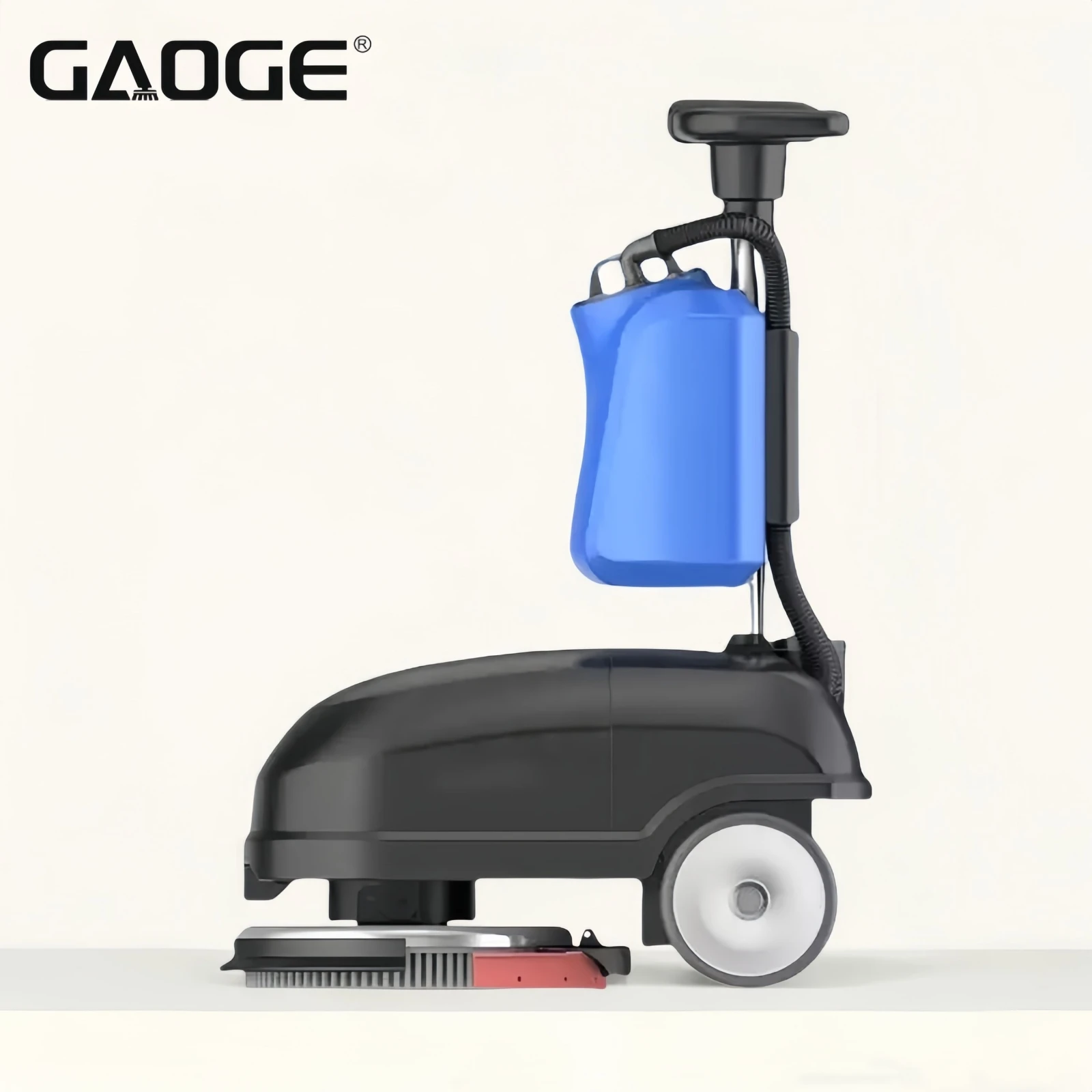 17'' Brush Foldable Walk Behind Hand Push Floor Scrubber Machine 5.6 Gal