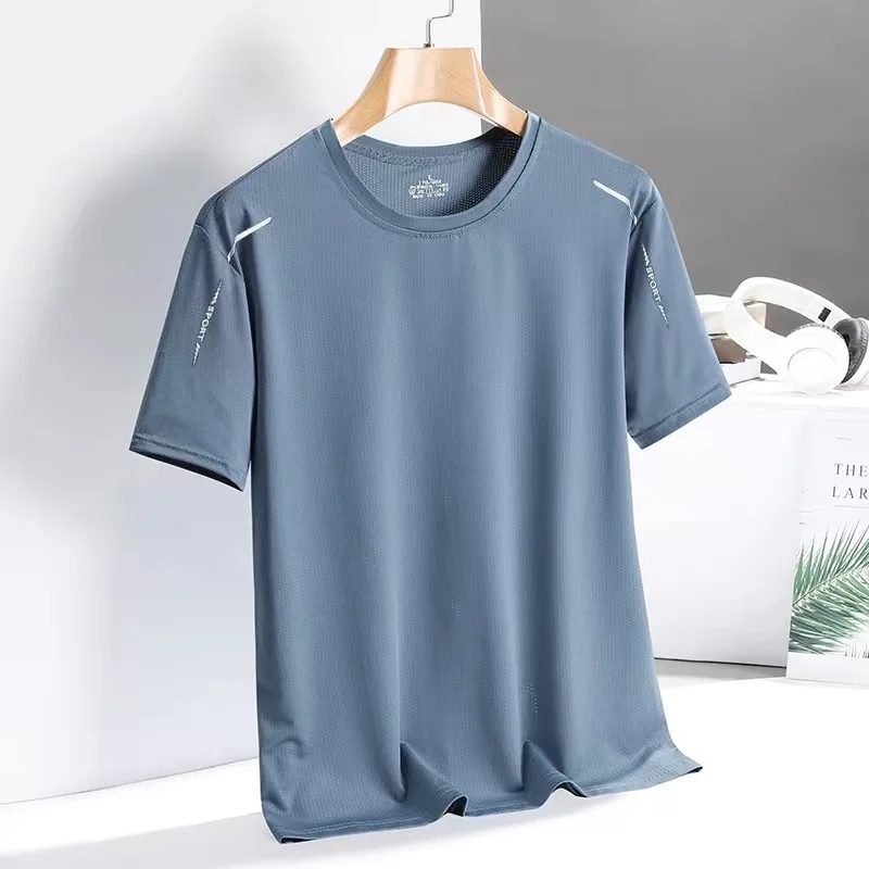 Camisetas de secado rápido para correr para hombre, camisetas transpirables para senderismo y pesca, camiseta corta elástica suave para deportes al aire libre, camiseta de verano