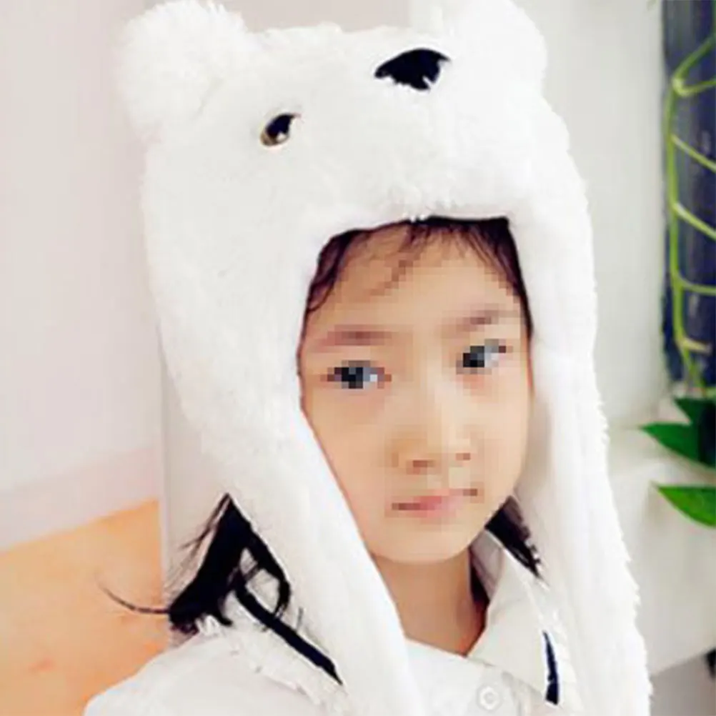 

Little White Bear Hat Kids Cartoon Animal Hats for Children Performance Cosplay Soft Cotton Fun Enjoyment
