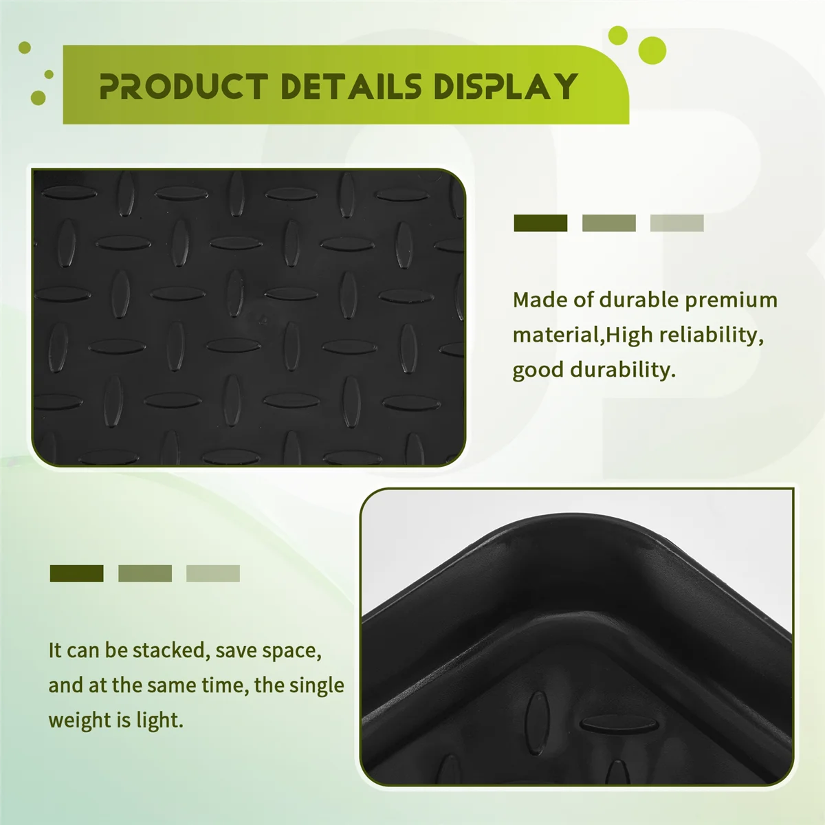 Rui bandejas resistentes da esteira do sapato da bandeja da bota de 3 pces, bandeja de armazenamento, tigela do cão ou esteiras da tigela do gato armadilha lama para proteger o assoalho 13.7x10.8 Polegada