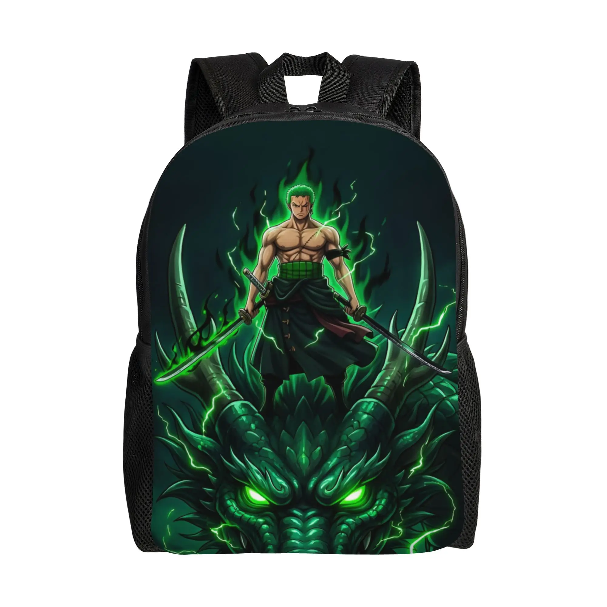 Mochila de viaje personalizada Zoro O-One P-Piece para hombres y mujeres, mochila escolar para ordenador portátil, mochila para estudiantes universitarios con dibujos animados geniales
