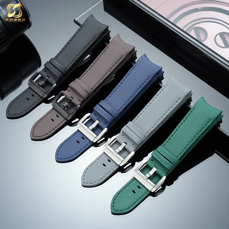 For Blancpain 50 Fathoms 50 Finds 5000 Series 43MM Arc Mouth High Quality Nylon Pattern Fluororubber Watch Strap Accessories