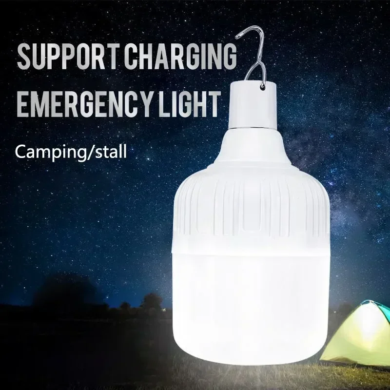 Bombilla led recargable por USB para el hogar, linterna portátil de 80W, 120W, 180W y 320W, luz de emergencia de alto brillo para acampar