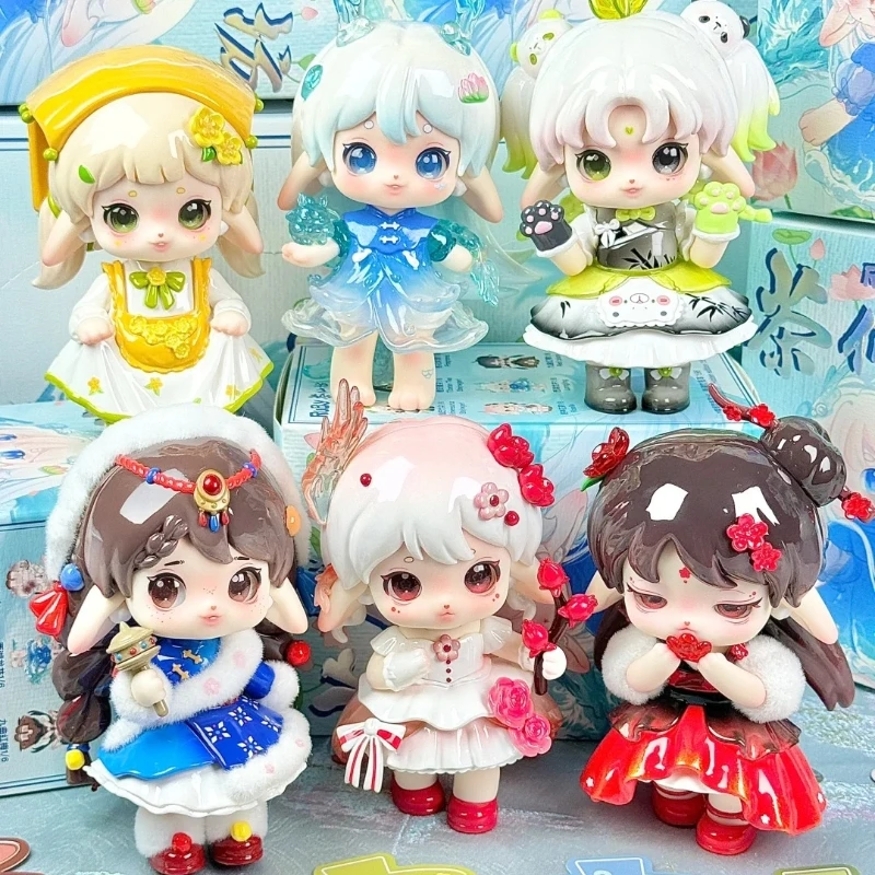 Original Ruby Tea Fairy Square Series Blind Box Cute Anime Figure Modle Play Hand L Doll Girl Gift Ornament Collectible Toys