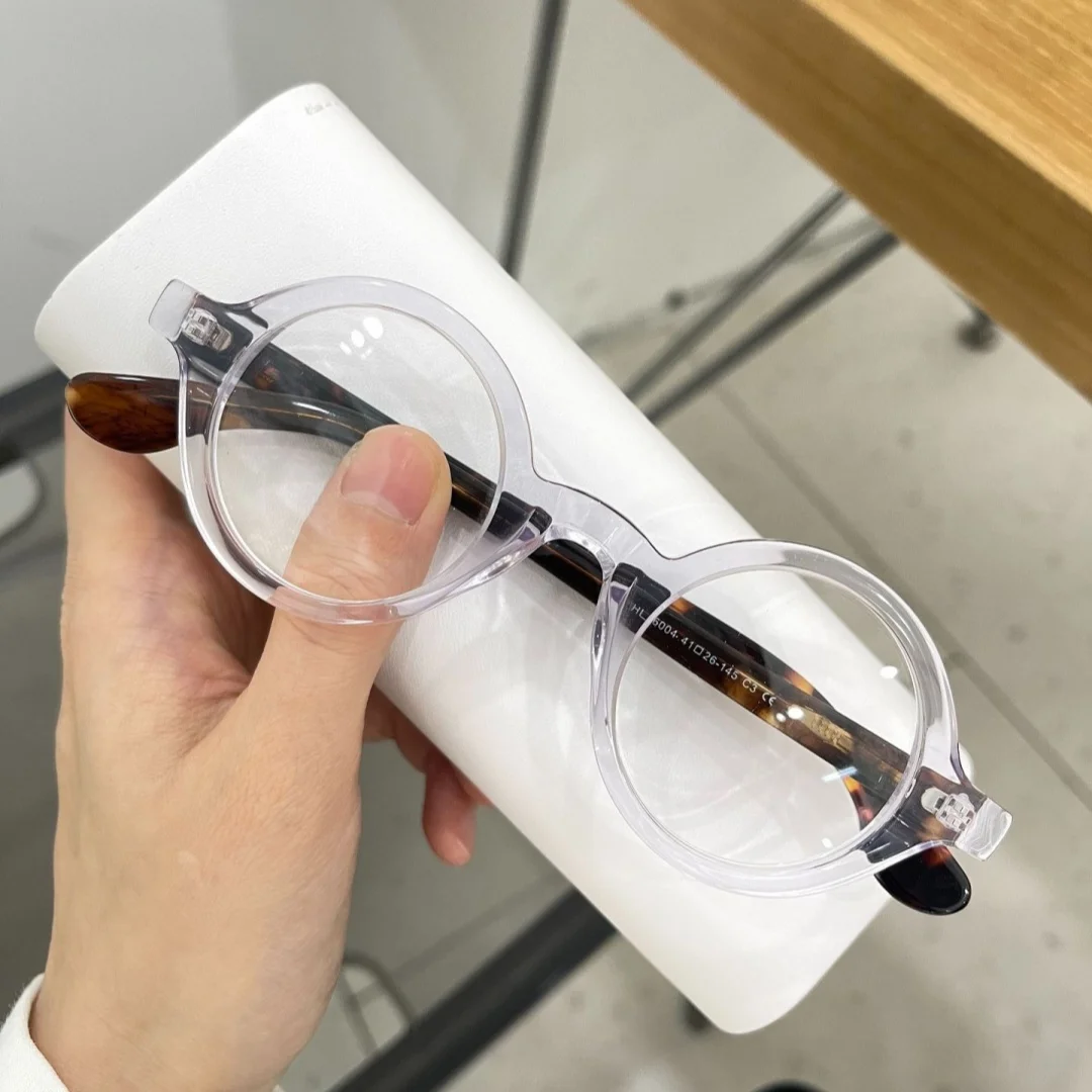 

Round Acetate Anti Blue Light Reading Glasses Vintage Resin Lens Presbyopic Eyeglass Custom Diopter -50 +50~+600 -600