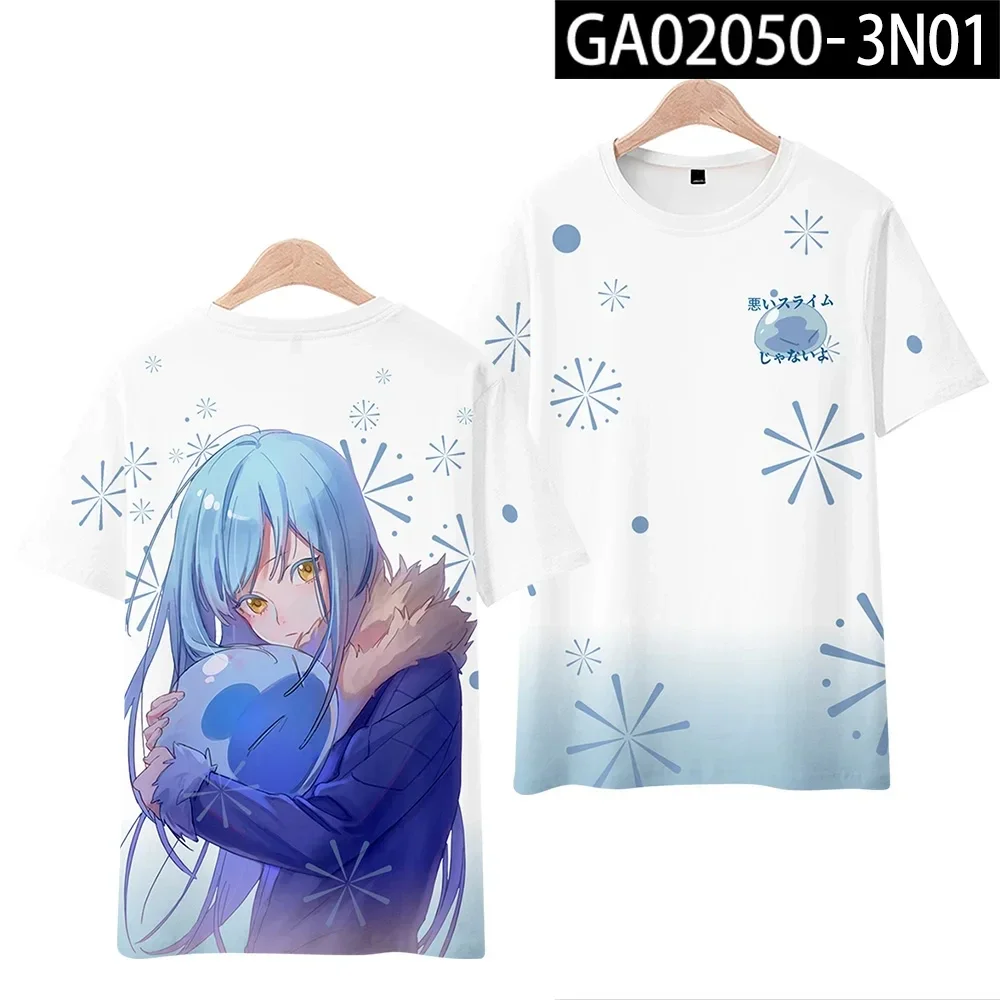 Dieses Mal wurde ich als Slime Rimuru Tempest wiedergeboren. 3D-Druck-T-Shirt für Damen und Herren, Sommer, kurzärmelig, lustiges T-Shirt – Detail 7