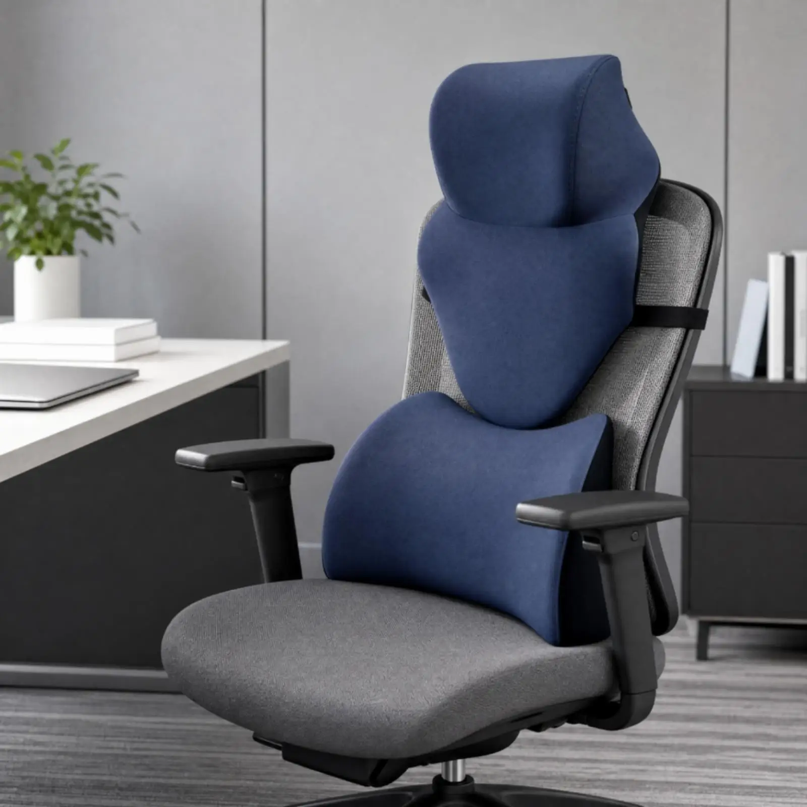 Ergonomic Memory Foam Office Nap Pillow with Neck Support Cushion for Computer Chair Backrest Comfort