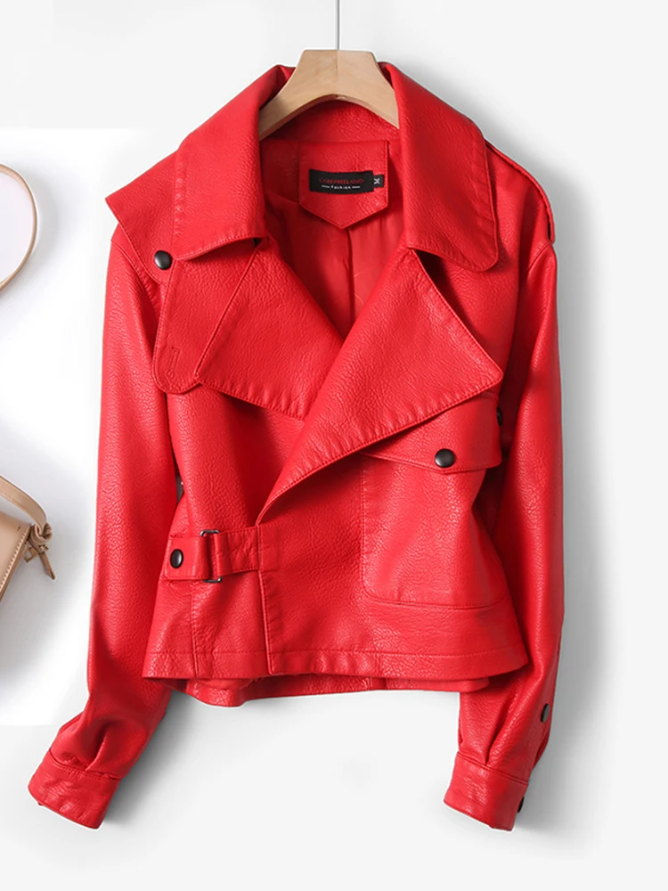   Ning 本革ジャケット レディース 2025 新作 春秋 シープスキン ルーズ カジュアル バイク ファッション レザー ジャケット トレンド