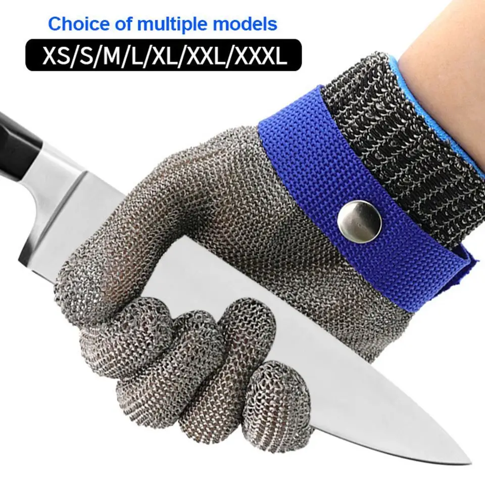 Anti-cut Gloves Safety Cut Proof Stab Resistant Stainless Steel Wire Metal Mesh Butcher Hand Protect Meat Cut-Resistant Gloves, image 6