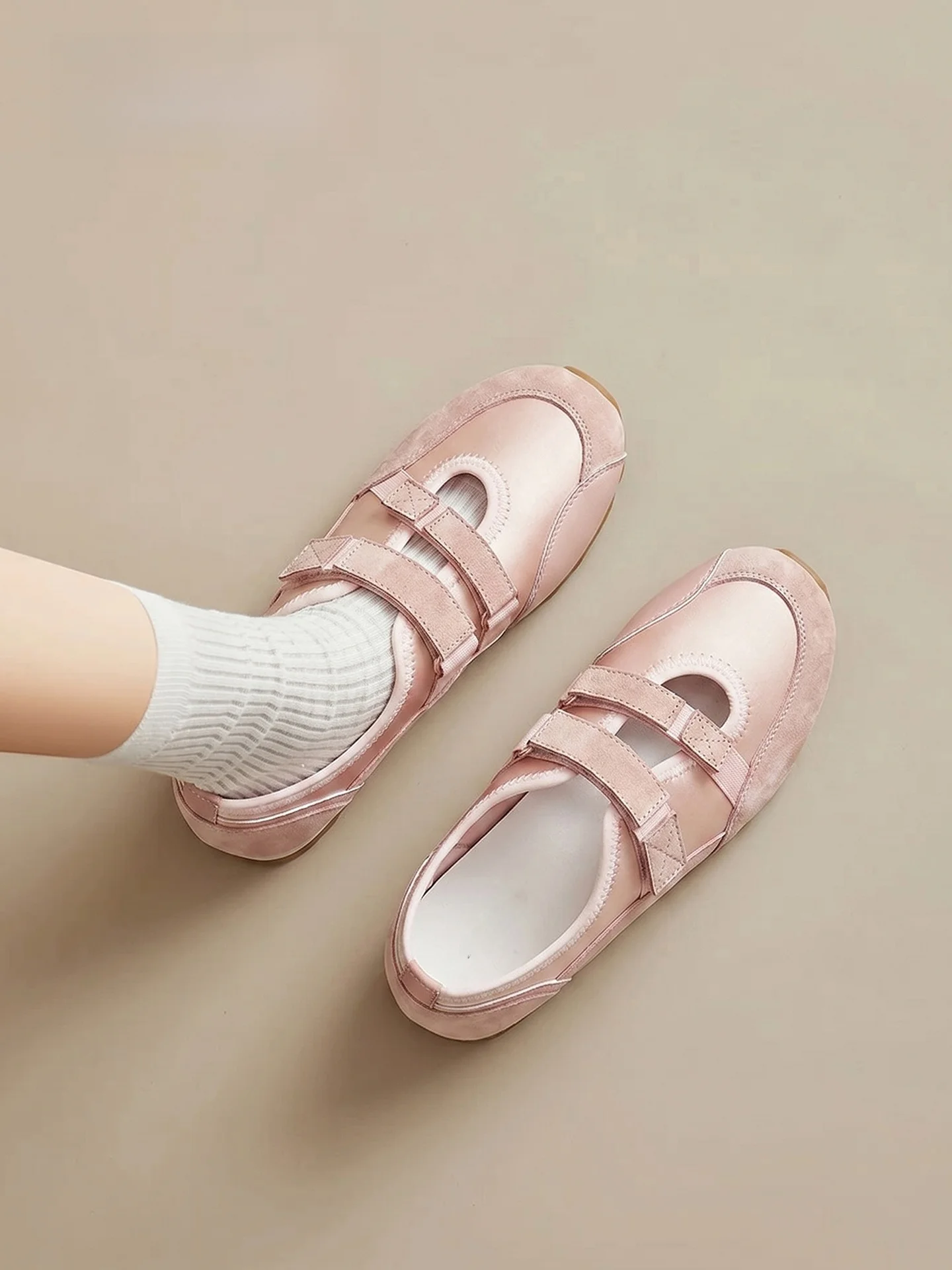 

Pink Sports Mary Jane Women's Shoes Summer New Ballet Deqin Soft Bottom Casual Fashion Breathable Mesh Lined round Toe Sandals