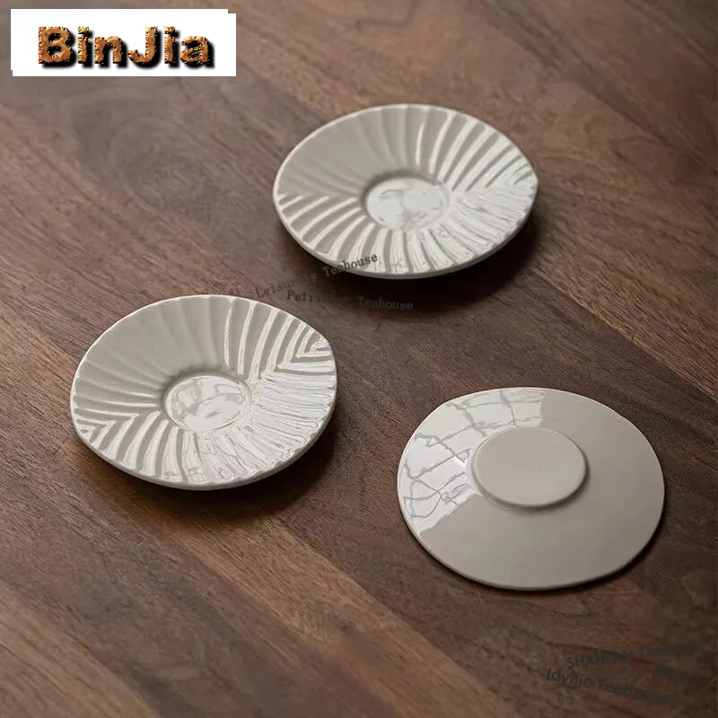 

2pc/set Plant Ash Leaf Coaster Coasters Chinese Teacup Base for Coffee Cups Household Anti-scald Placemats Cha Decoration Gift