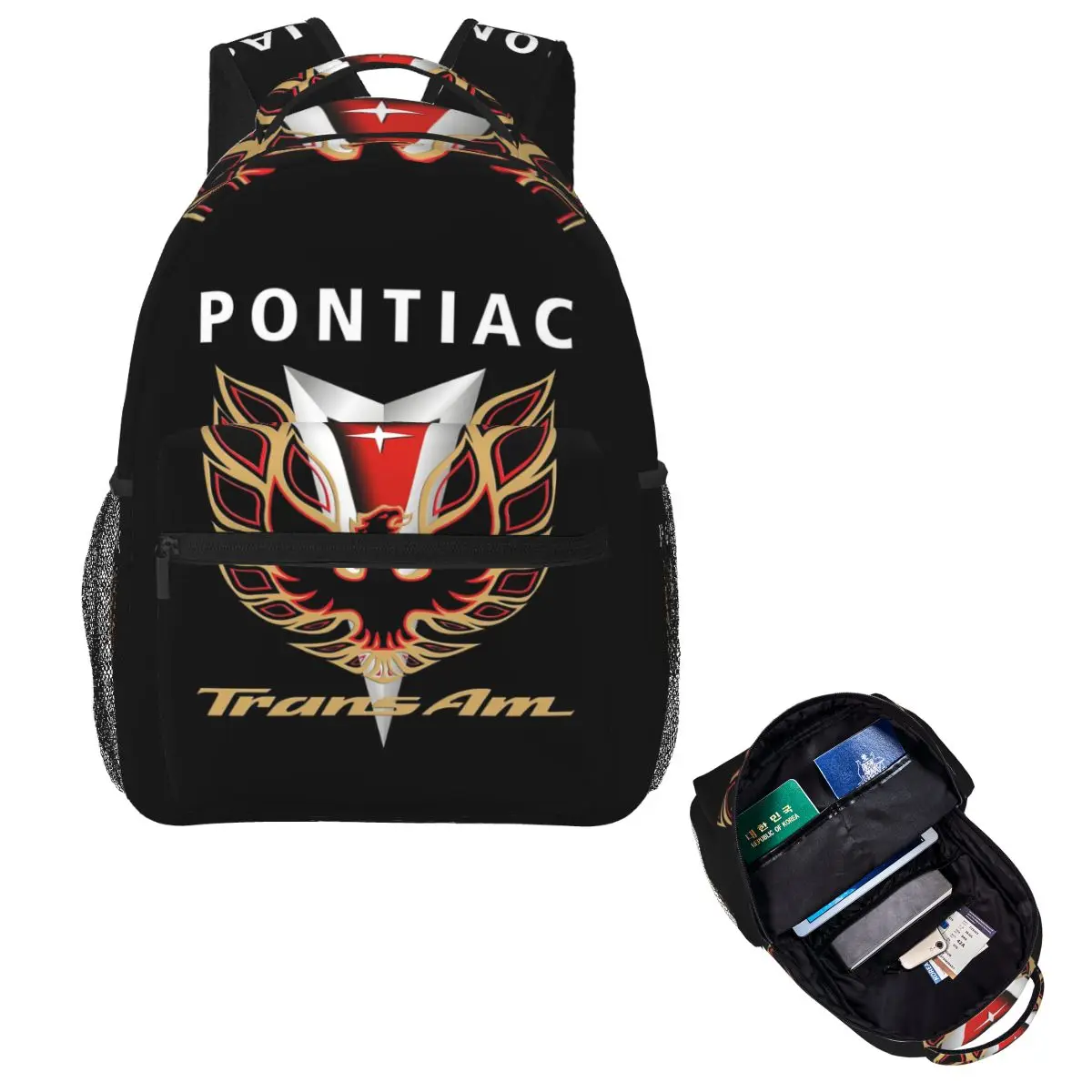 Firebird Trans Am Muscle Car Emblem Student Backpack School Bag Hiking Travel Daypack Boys Girls Fashion Bookbag Shoulder Bags