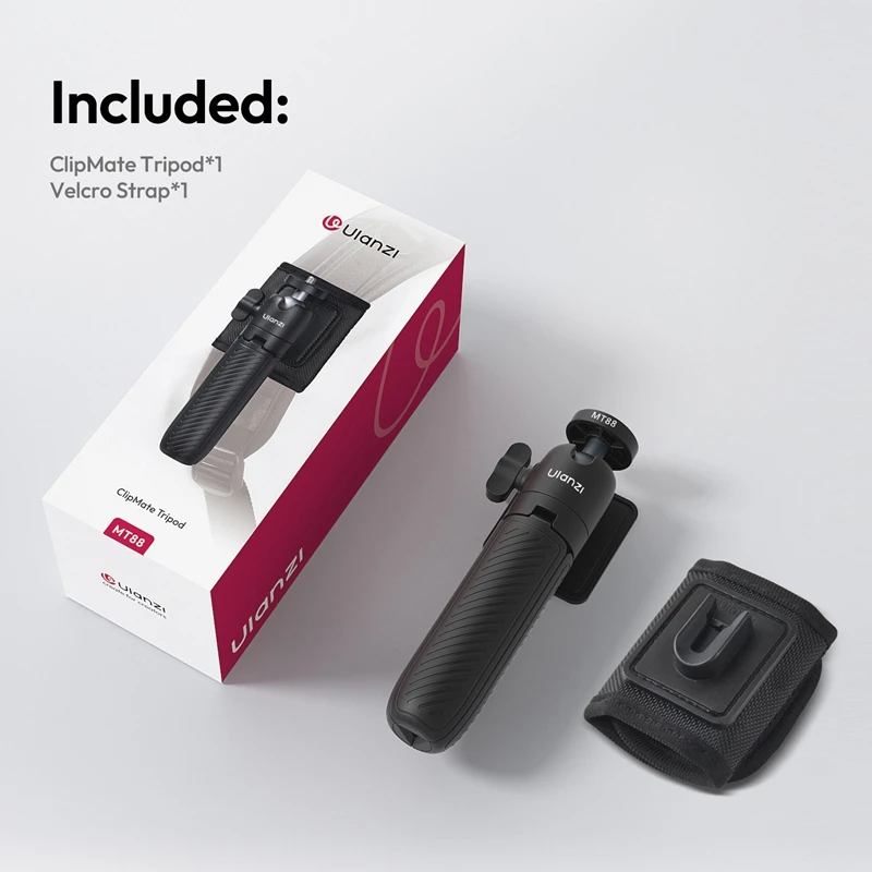 ​Ulanzi MT88 ClipMate Tripé Selfie Stick Tripé de mesa Suporte de tripé portátil para câmera de smartphone para Uka Mochila Clipe