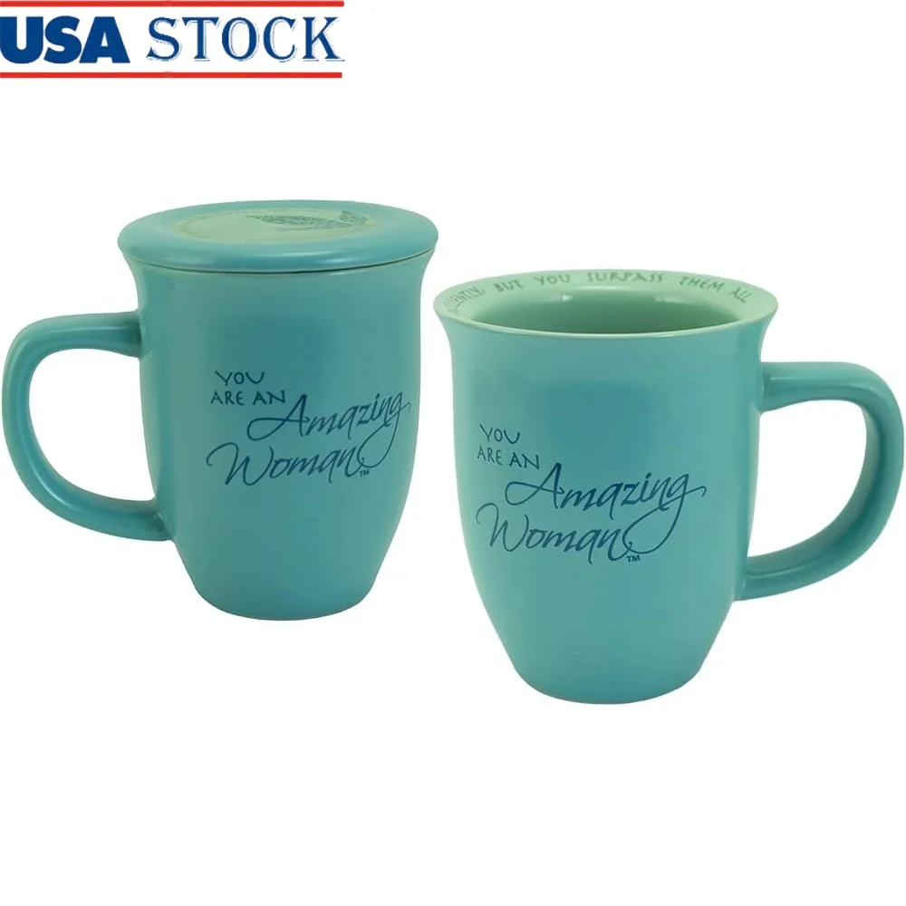 

Ceramic Mug and Coaster Set Inspirational Message Dishwasher Microwave Safe Perfect Gift Women of Faith 14oz