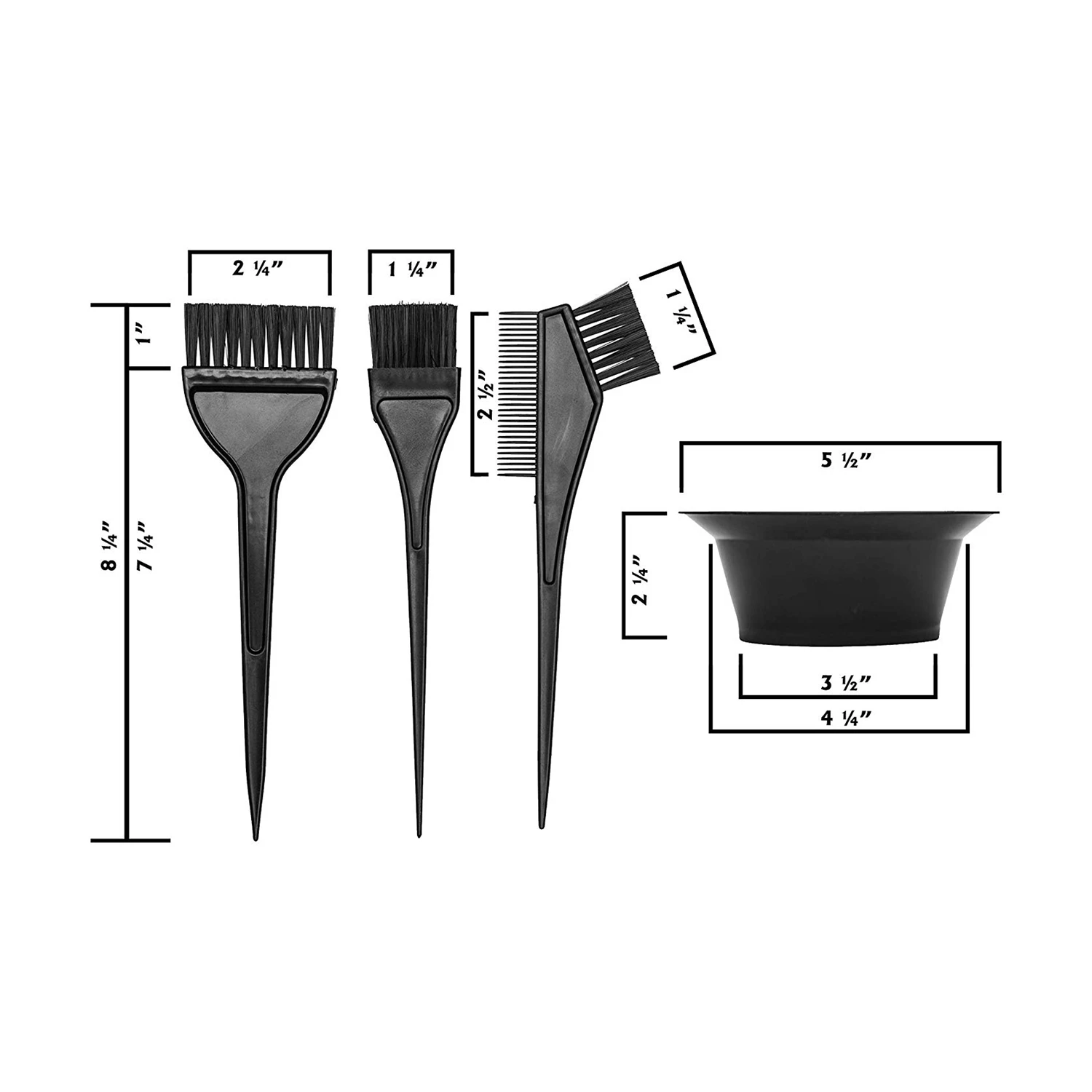 Set di pennelli e ciotole per tinture per capelli, Kit di ciotole per la miscelazione della spazzola per capelli, strumenti per l'applicazione colorante per la tintura dei capelli, Set da 7 pezzi