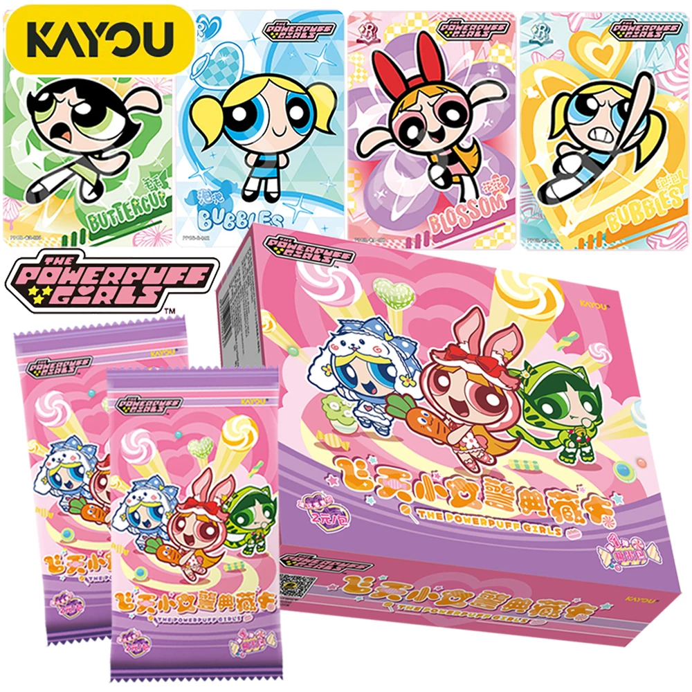 New Official Kayou The Powerpuff Girls Collection Cards Cute Animated Protagonist Blossom Bubbles Buttercup Limited Cards Toys