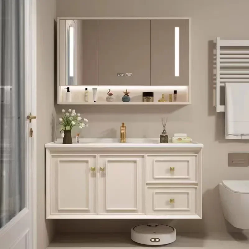 

American Bathroom Cabinet Combination Integrated Ceramic Washbasin Modern Oak Bathroom Vanity Sink Cabinet Bathroom Furniture