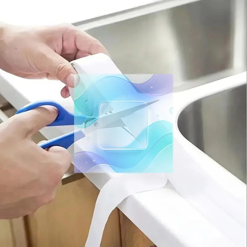 Self-adhesive Bathroom Sealing Tape 5M Oil-proof PVC Waterproof Strip for Sink Edge Toilet Gap Caulk
