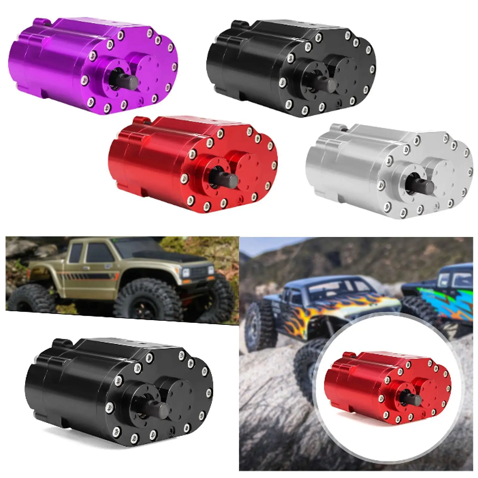 RC 2단 변속기 업그레이드 부품 직접 교체 견고한 박스 이중 속도 변속기 박스 SCX10용