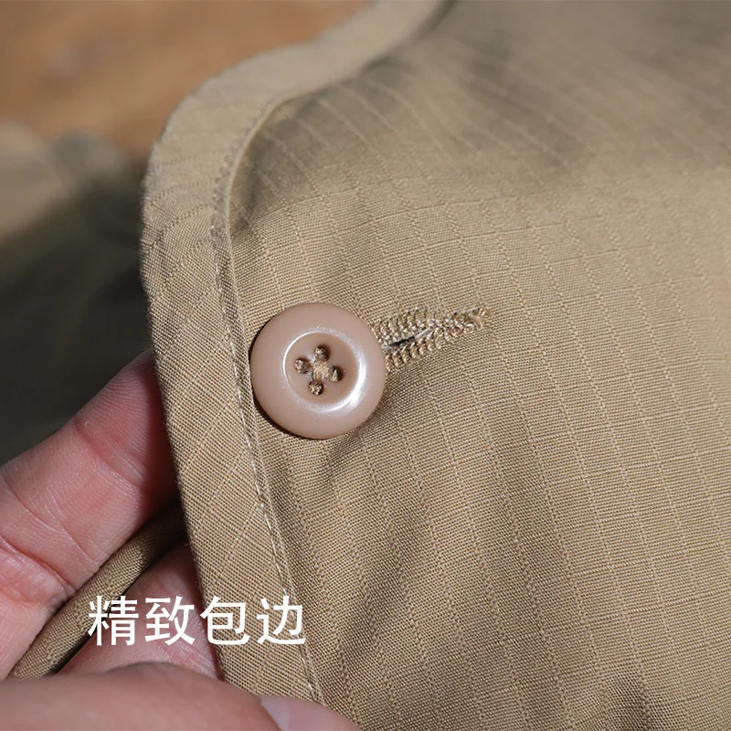 Erkekler için japon Vintage M65 askeri tarzı kış yakasız pamuklu ceket kapitone su geçirmez düz renk sıcak astar iş ceket