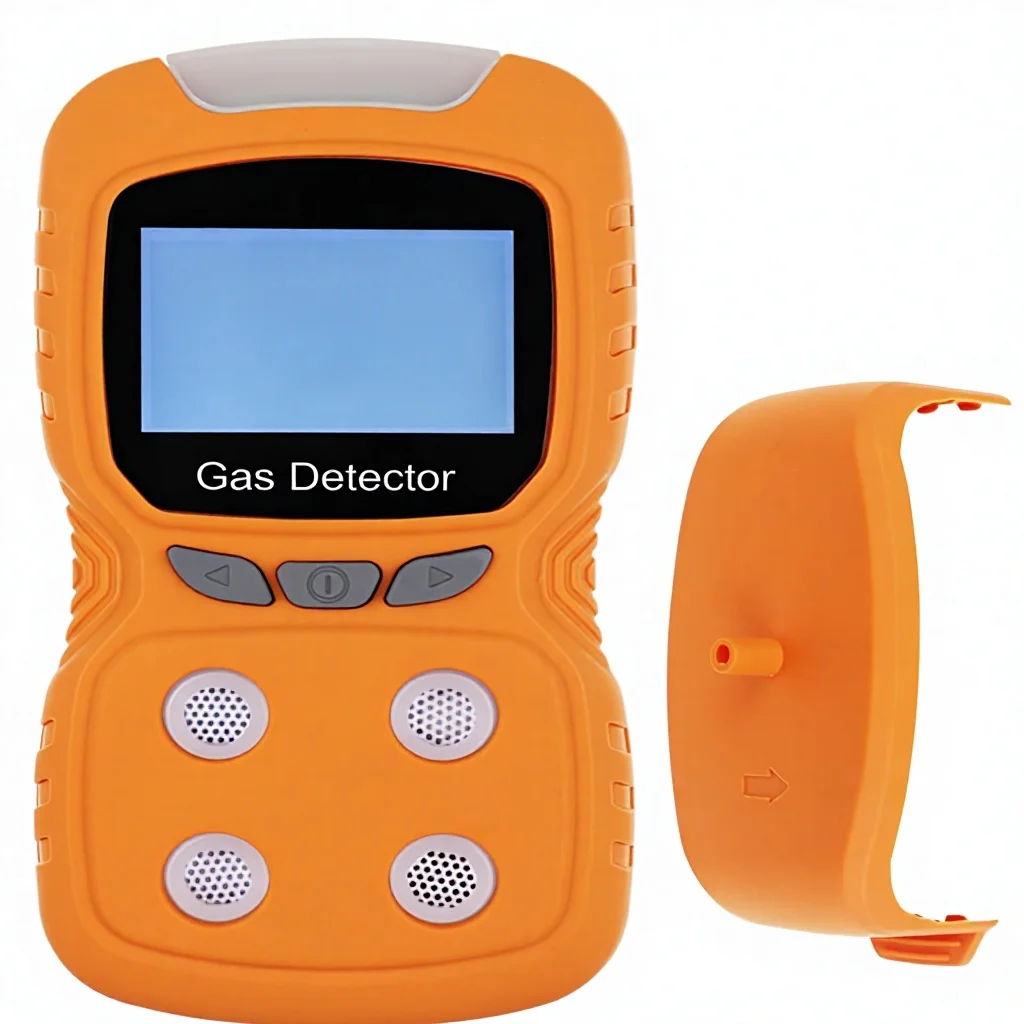 

Portable Digital High Accuracy 4 Detector H2S CO O2 EX Combustible Rechargeable Clip-On Audible Visual Vibration Alarms Work