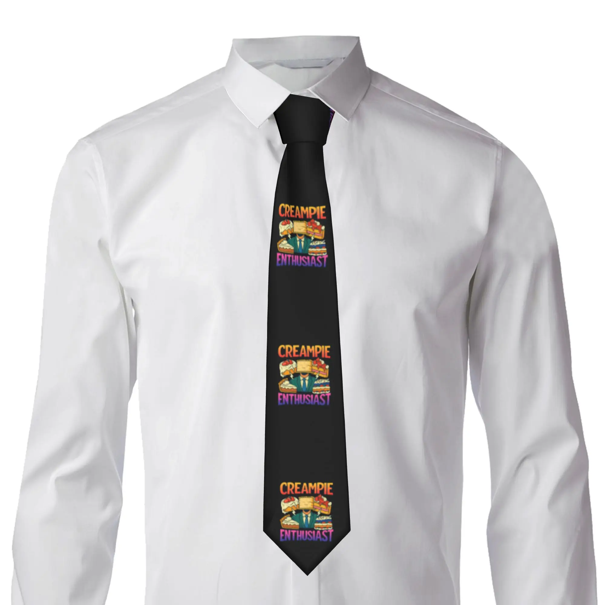 Creampie Enthusiast   Tie Men's Formal Silk Funny Offensive  Necktie for Office