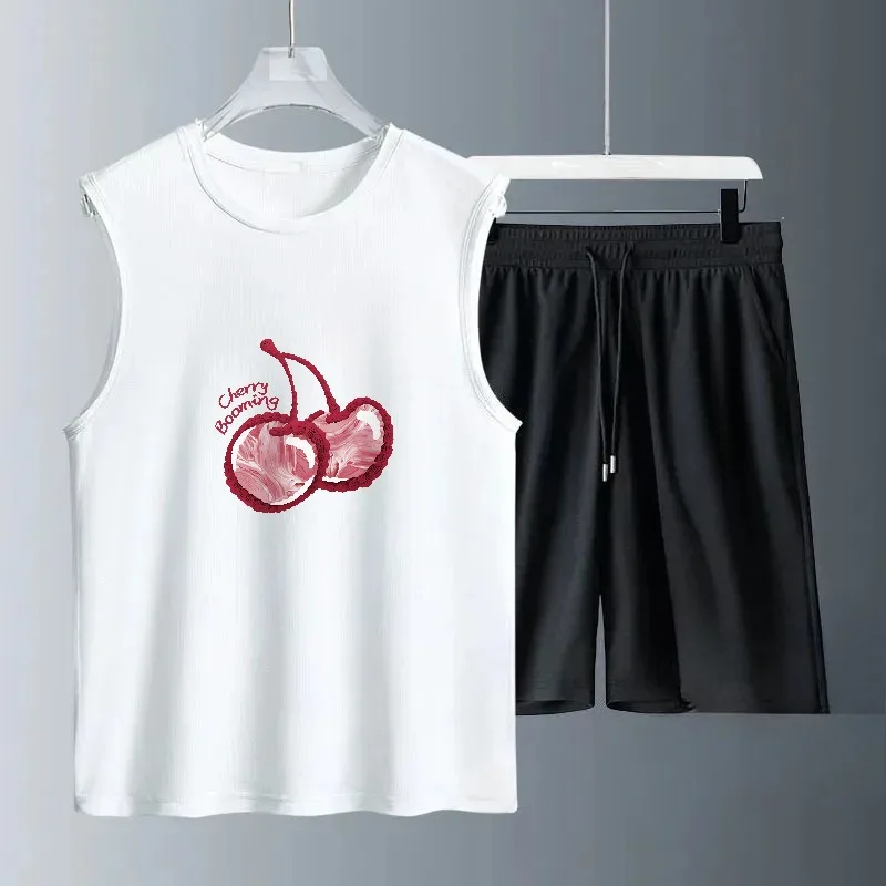 

Men's Quick Dry Summer Basketball Gym T Shirt Shorts Set, Casual Sports Jogging Lightweight Comfort Set for Sports & Fitness