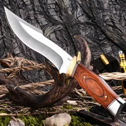 10.4 Inch Stainless Steel Outdoor Survival Knife Portable Camping Knife Military Tactical Knife For Self Defense Hiking Kicthen