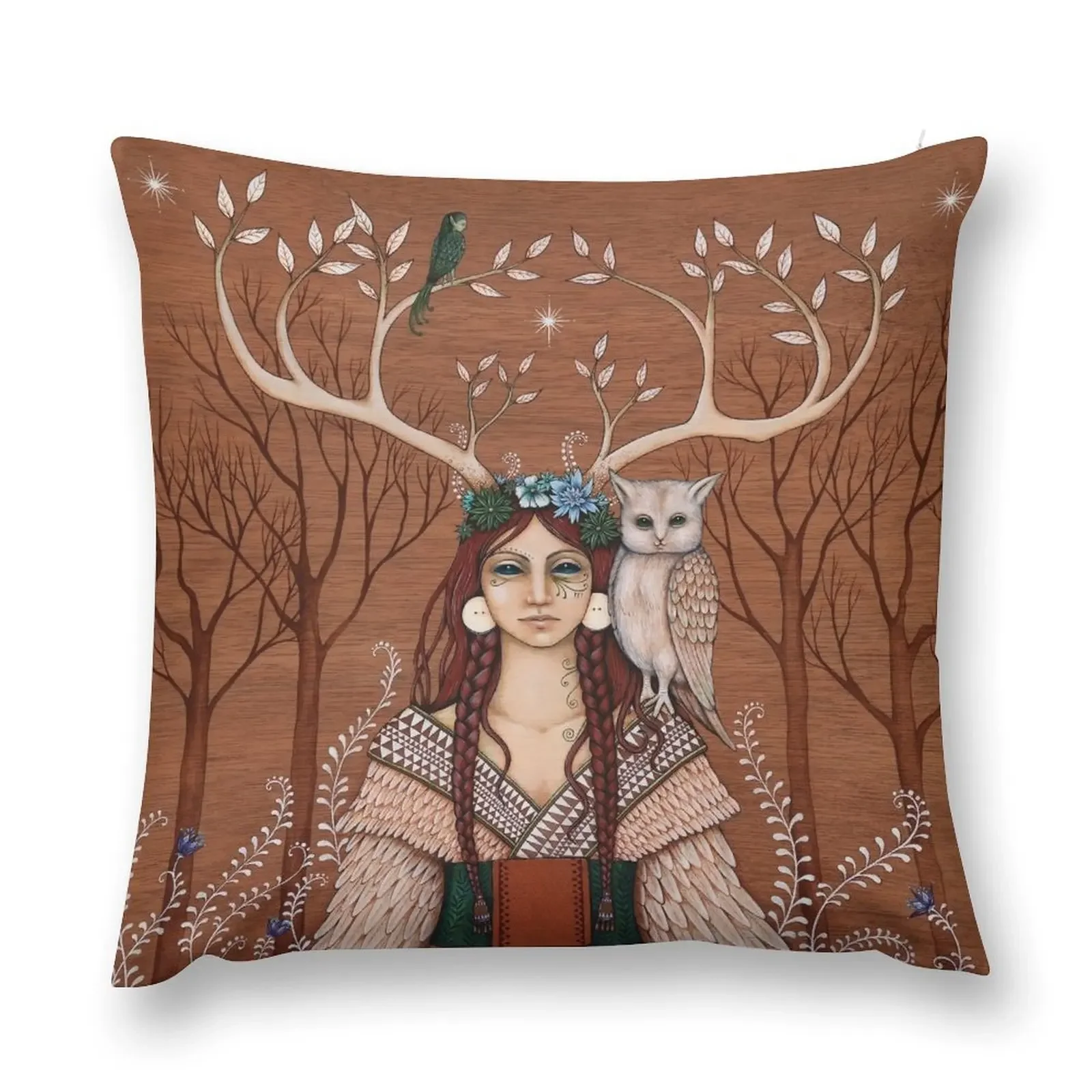 

Wood Witch Throw Pillow autumn pillowcase sleeping pillows pillow pillowcase pillow