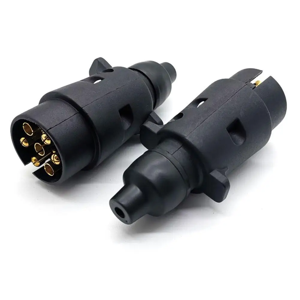 موصل قابس السيارة الأوروبي القياسي المستدير ، مقابس المقبس البلاستيكية للمقطورات ، 7 طرق ، 12 فولت #6