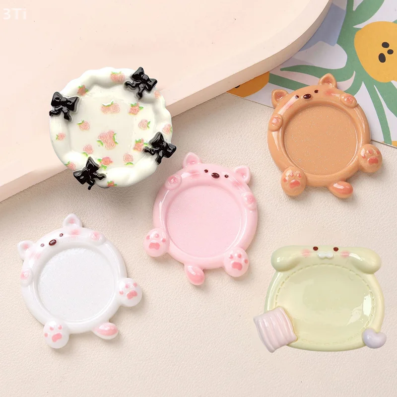 2Pcs Cute Resin Paint Palette Nail Art Palette Nail Art Display Stand Mini Portable Tone Nail Tools Art Supplies Decorative