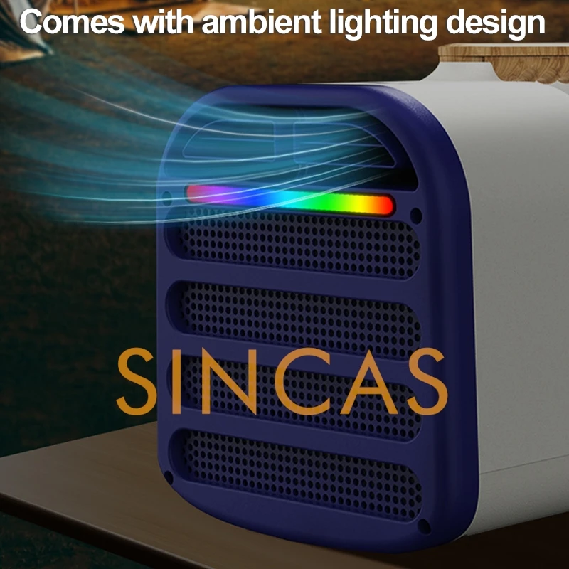 Illuminazione ambientale regolabile Condizionatore d'aria portatile No-Unità esterna 1500W Doppia tensione Raffreddamento CA intelligente Picnic da campeggio domestico