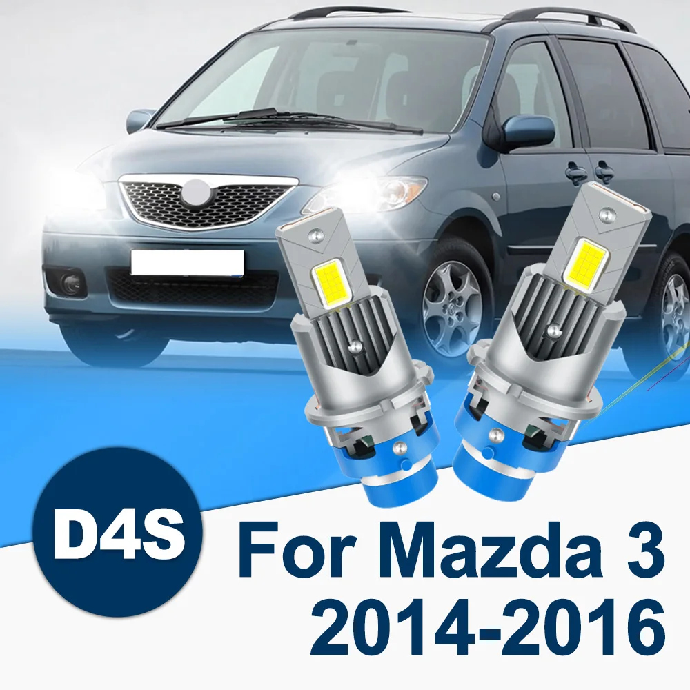 

For Mazda 3 2014-2016 D4S D4R LED Headlights High Low Beam Light Conversion Extremely White 6000K 1:1 Size Replacement Bulbs