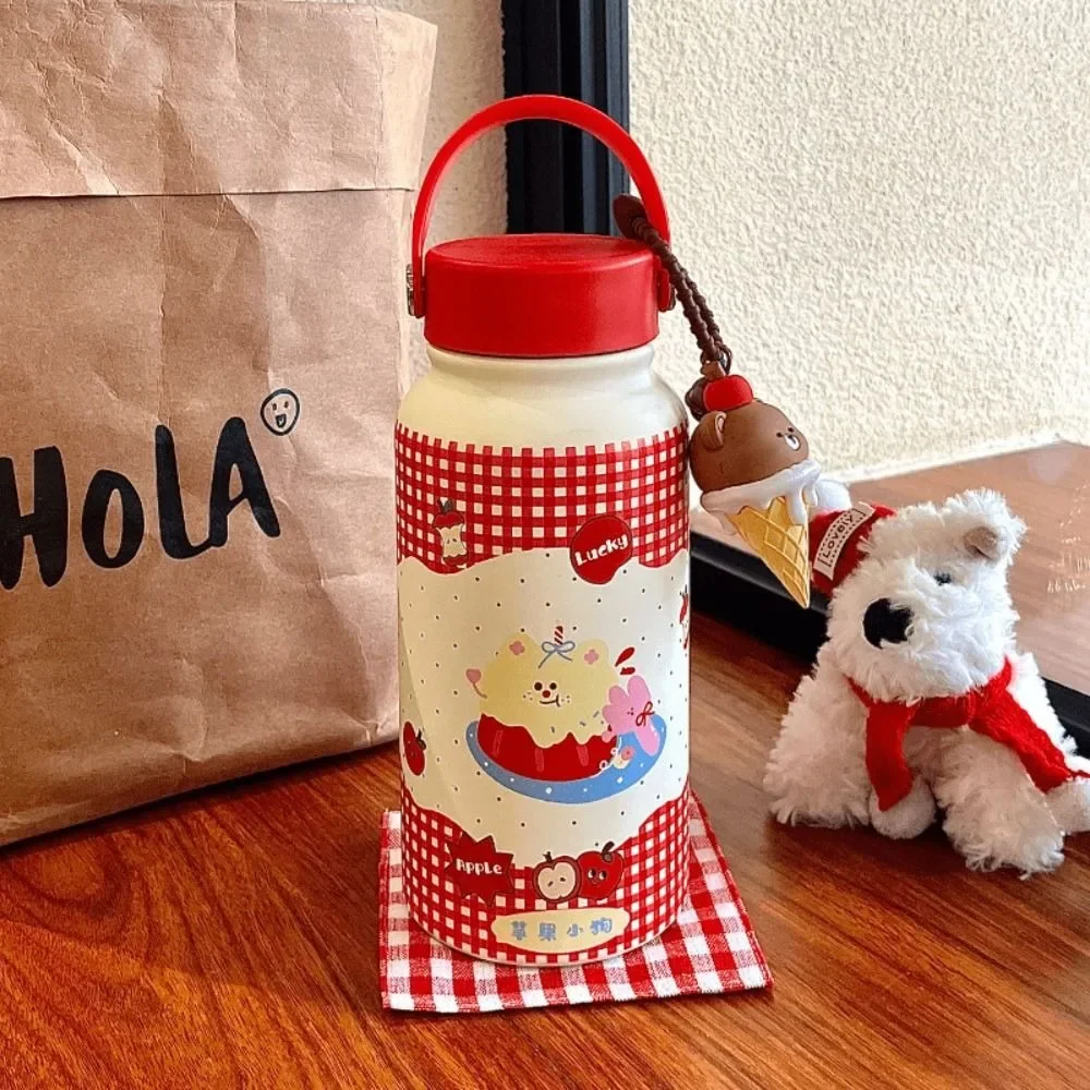 

New 900ml Vacuum Cup Puppy Stainless Steel Insulated Water Bottle Portable Blue Star Thermal Car Cup