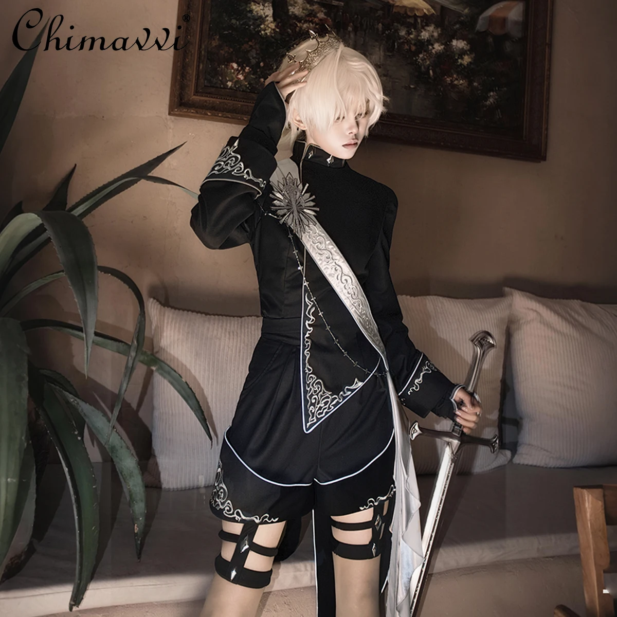 

Винтажный темный готический красивый гей-рыцарь, наряд принца, шорты с лентой, комплект, осень-зима 2021, новый костюм для косплея, комплект Лолиты