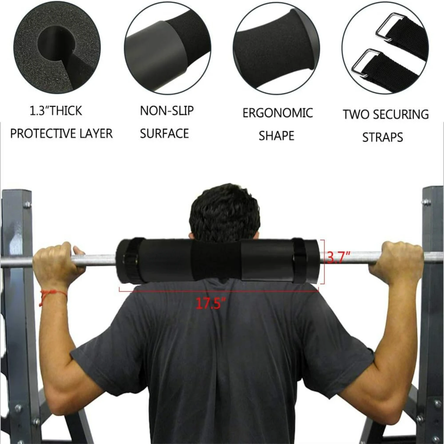 

High-quality, Durable 7 Pack Set of Barbell Hip Thrust and Squat Pad Bundle for Fitness Workout. Comfortable Squat Pad, 2 Gym An