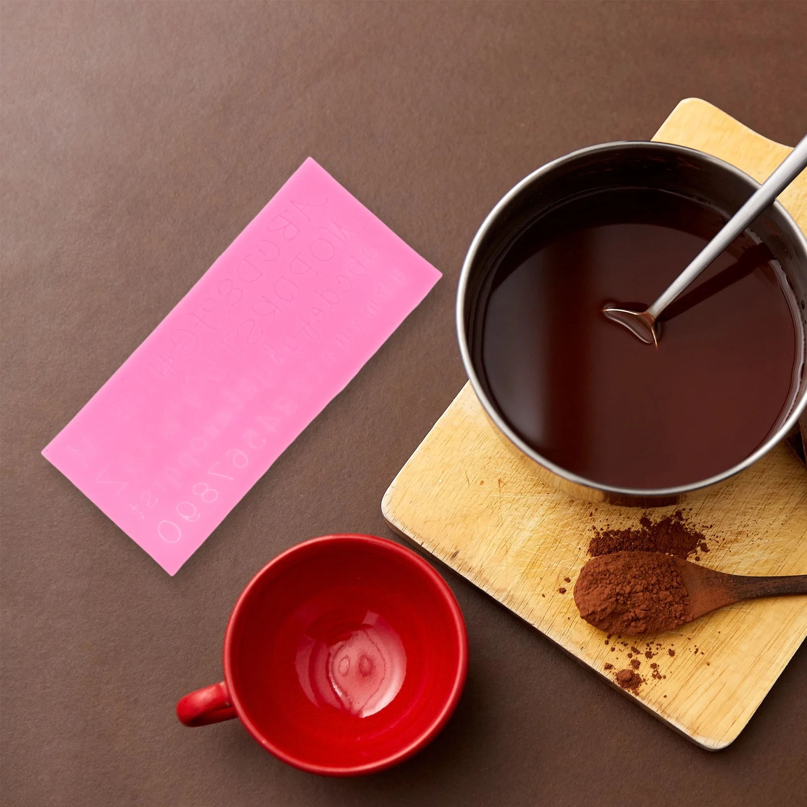 

Pink English Letters Silicone Mold Handmade Chocolate Cake Fondant Baking Tool DIY Party Decoration Letter Baking Mold