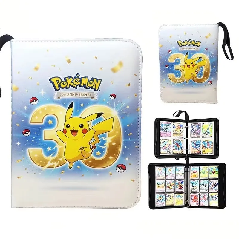 Pokémon 30th Anniversary PTCG Book Deluxe Leather Card Holder Transparent Inner Page with 9 Sections 50 Pages 900 Slots in Stock