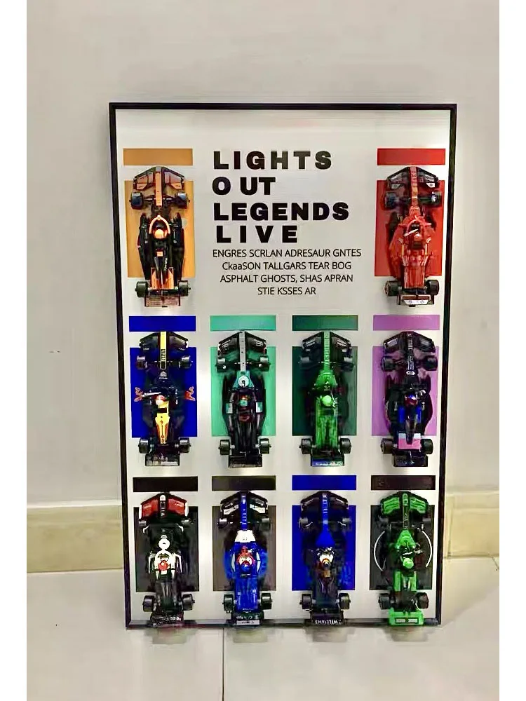 

31.5“ Metal Display Wall Mount for LEGO Speed Ultimate Formula 1, Wall Mount Display for Lego Speed 10 Cars Building Blocks