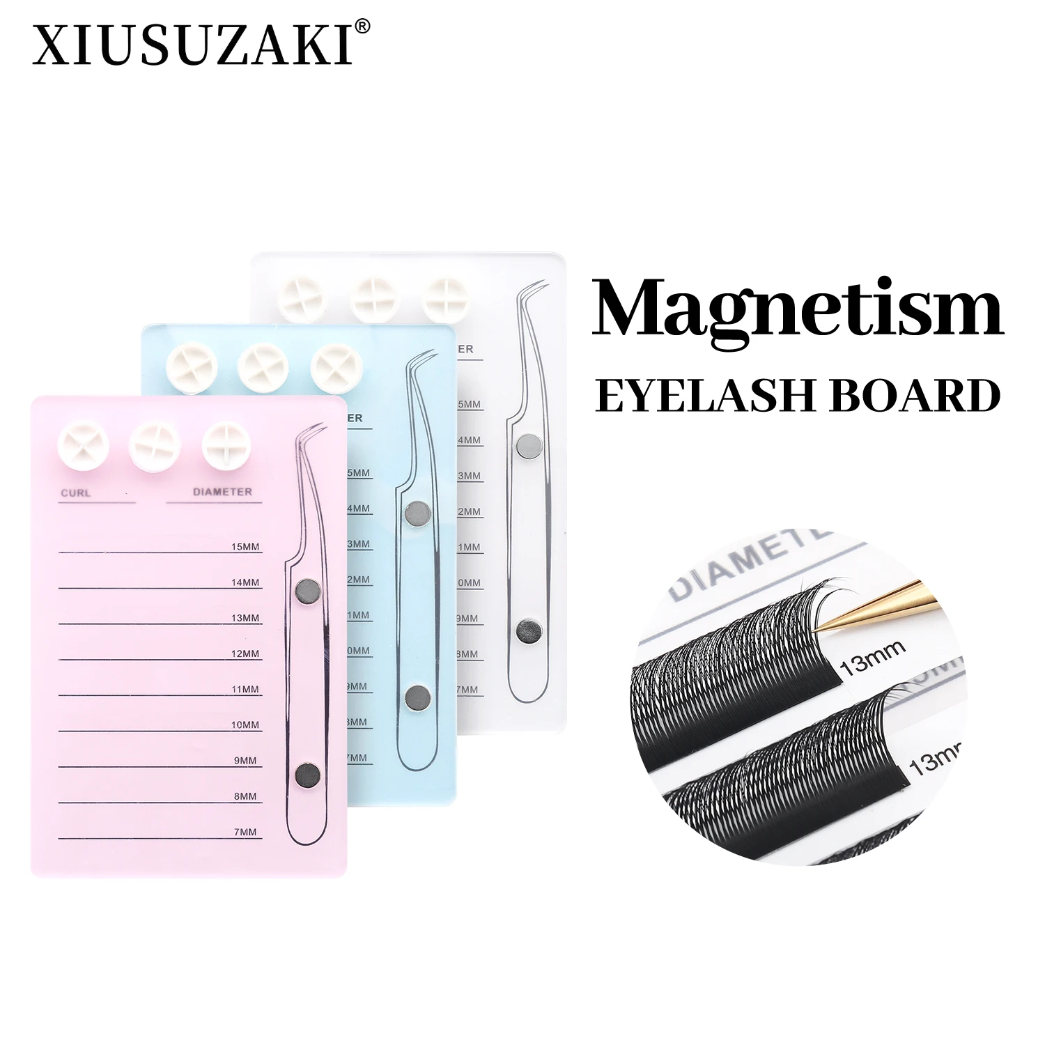 XIUSUZAKI Magnetische Wimpern Saugplatte Halter Palette Kleber Palette Wimpern Acryl Bord Pfropfen Falsche Wimpern Make-Up-Tools