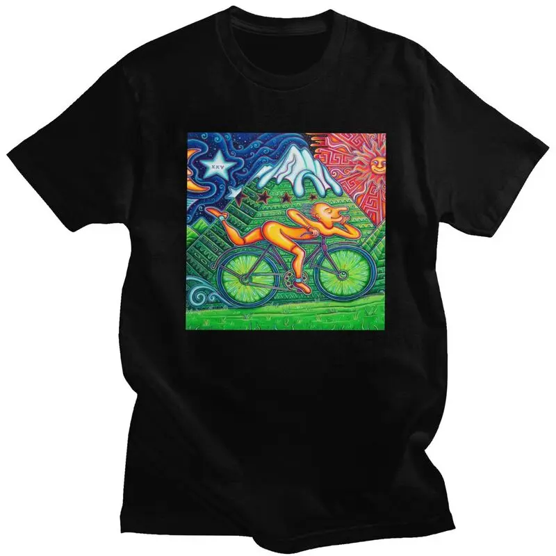 Custom Mens Albert Hoffman LSD Bicycle Day T Shirts Short-Sleeve Cotton Tshirt T-shirt Leisure Acid Blotter Party Tee Clothes