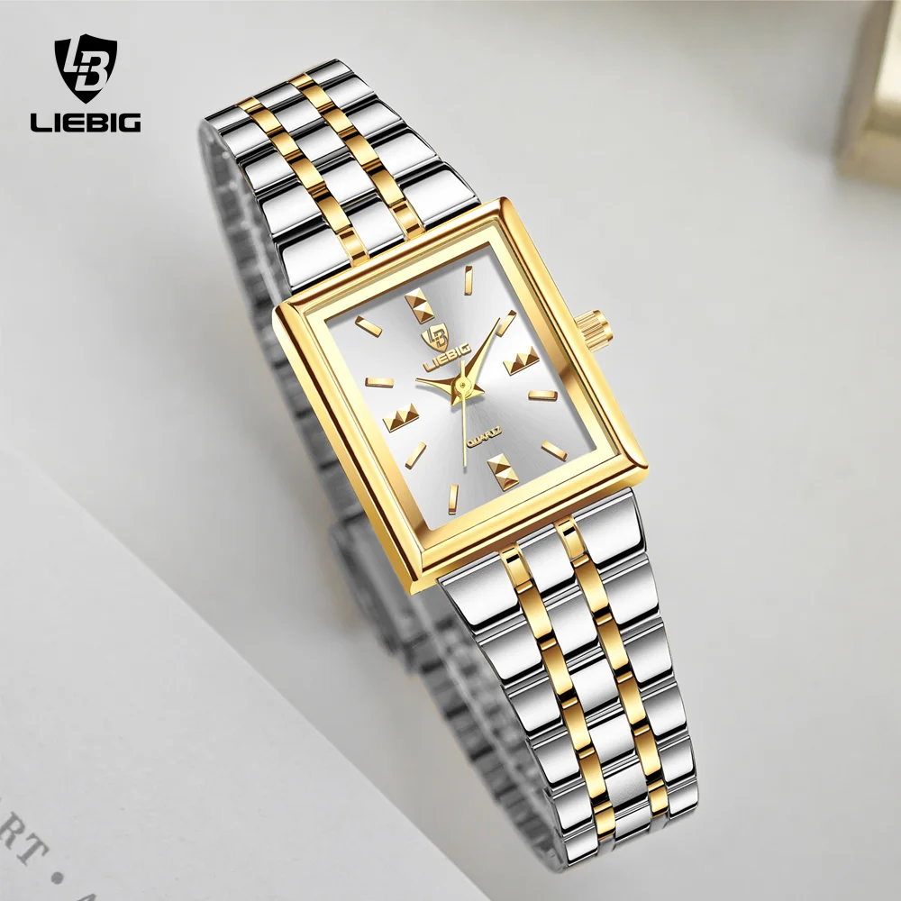 

LIEBIG Elegant Quartz Wristwatches Fashion Simple Waterproof Women's Watches Luxury Stainless Steel Strap Time Watch Reloj Mujer