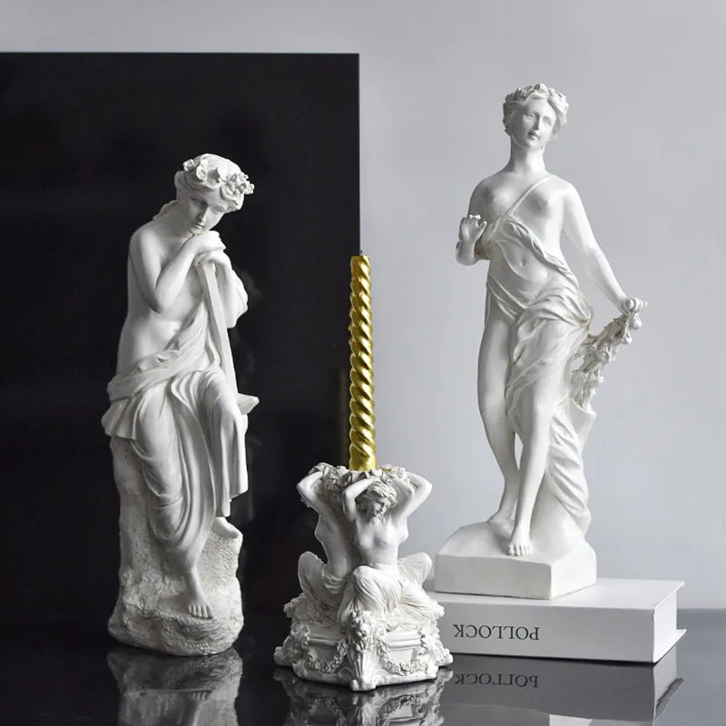 The Three Graces Sculptures Vintage Classick Greek Goddess Statue God Collection Office Bookshelf Home Decoration Accessories