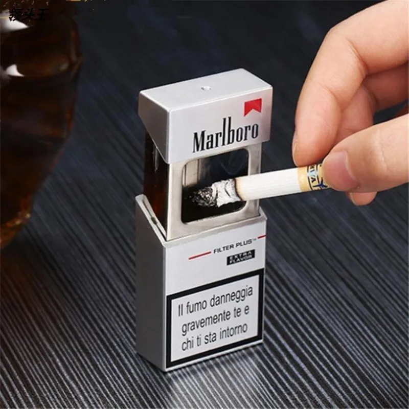 Marlboro Creative Mini-Taschenaschenbecher, tragbarer bedruckter Aschenbecher, Raucherzubehör, multifunktionaler Schlüsselanhänger