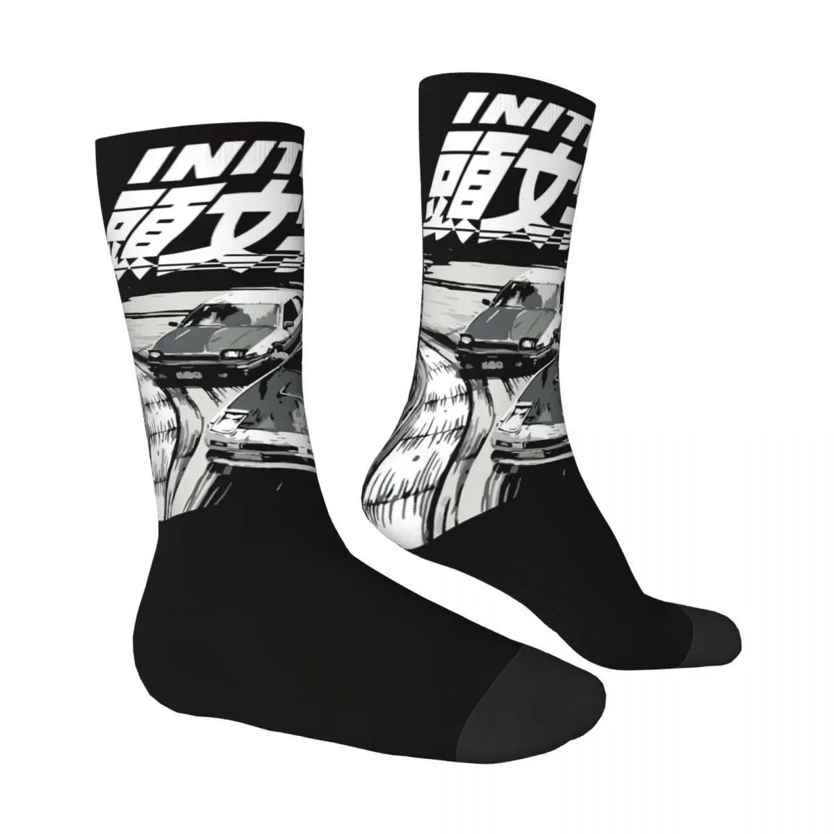 AE86 Initial D Drift Men Women Socks Outdoor Novelty Spring Summer Autumn Winter Stockings Gift