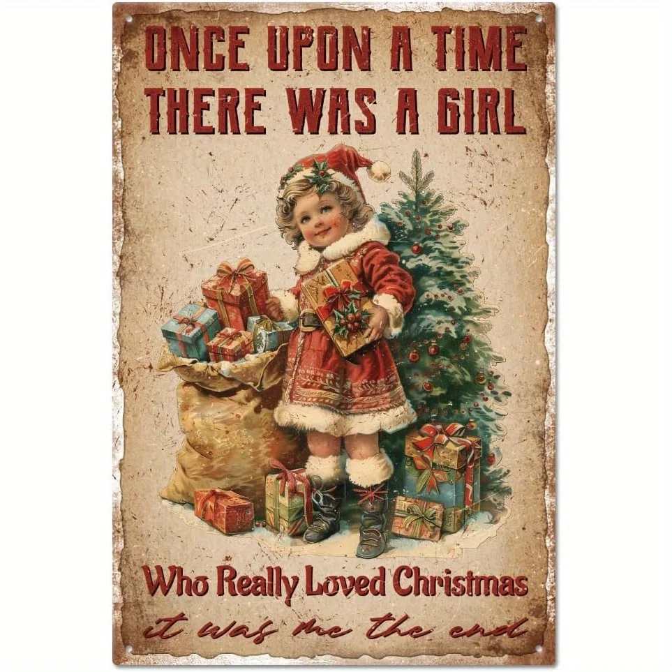 Vintage Christmas Metal Tin Sign -  , 