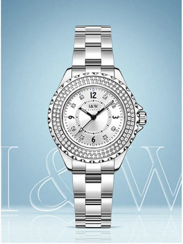 

CARNIVAL Quartz Women's Watch with Rhinestones Stainless Steel Bracelet Waterproof Luminescent Fashion Accessory Dress Montre