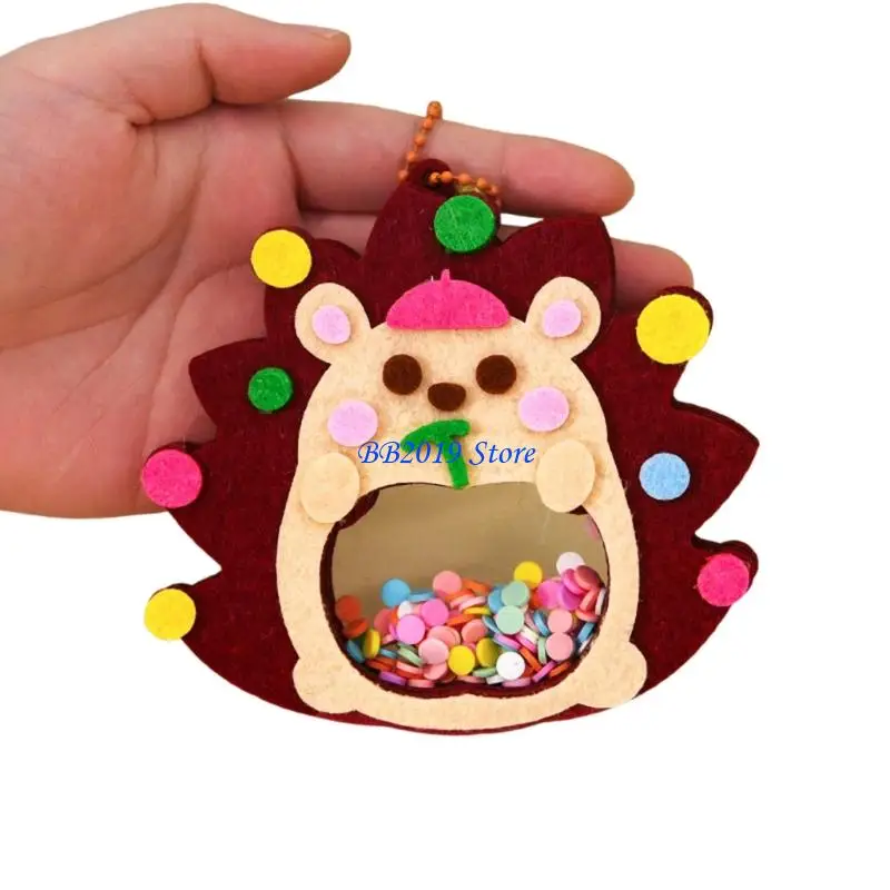 Q0KB NonWoven Fabric Animal Pendant Craft Kits Making Set for Toddler Early Education