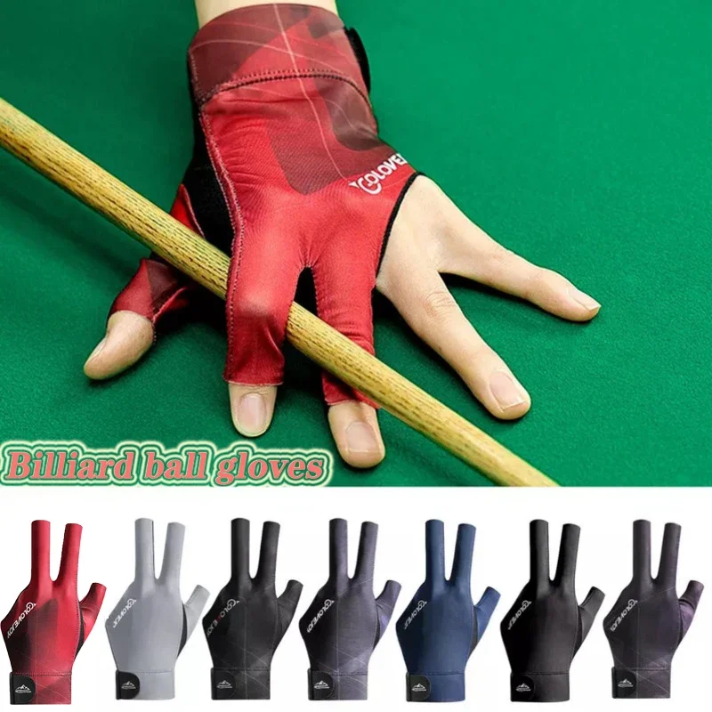 Gants de billard en lyJean-respirant, mitaines de billard confortables, mitaines légères pour table de billard, isot3 doigts